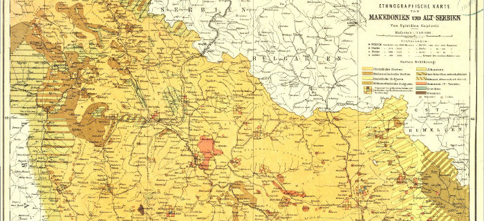 Ethnographische Karte von Makedonien und Alt Serbien Mafsstab 1889