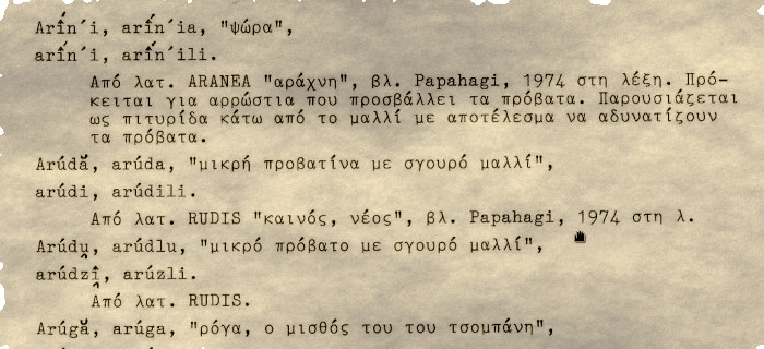 Λεξικό ονομάτων και όρων του βλάχικου ιδιώματος της Καρίτσας - Φτέρης Πιερίας, Ζανέκα Στεργιαννή