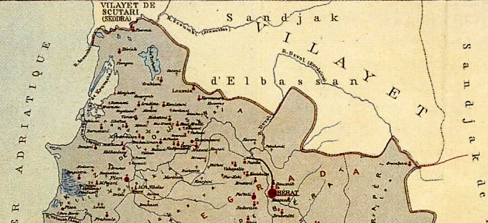 Χάρτης των εκκλησιών και σχολείων του σαντζακιού Βερατίου